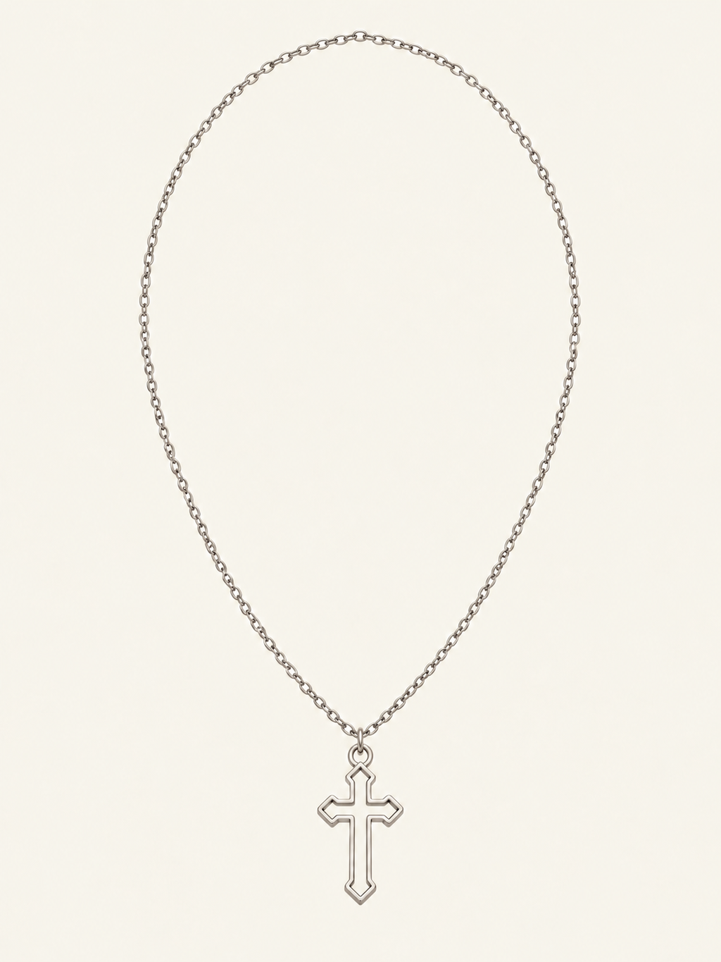 Hollow Faith Cross Necklace