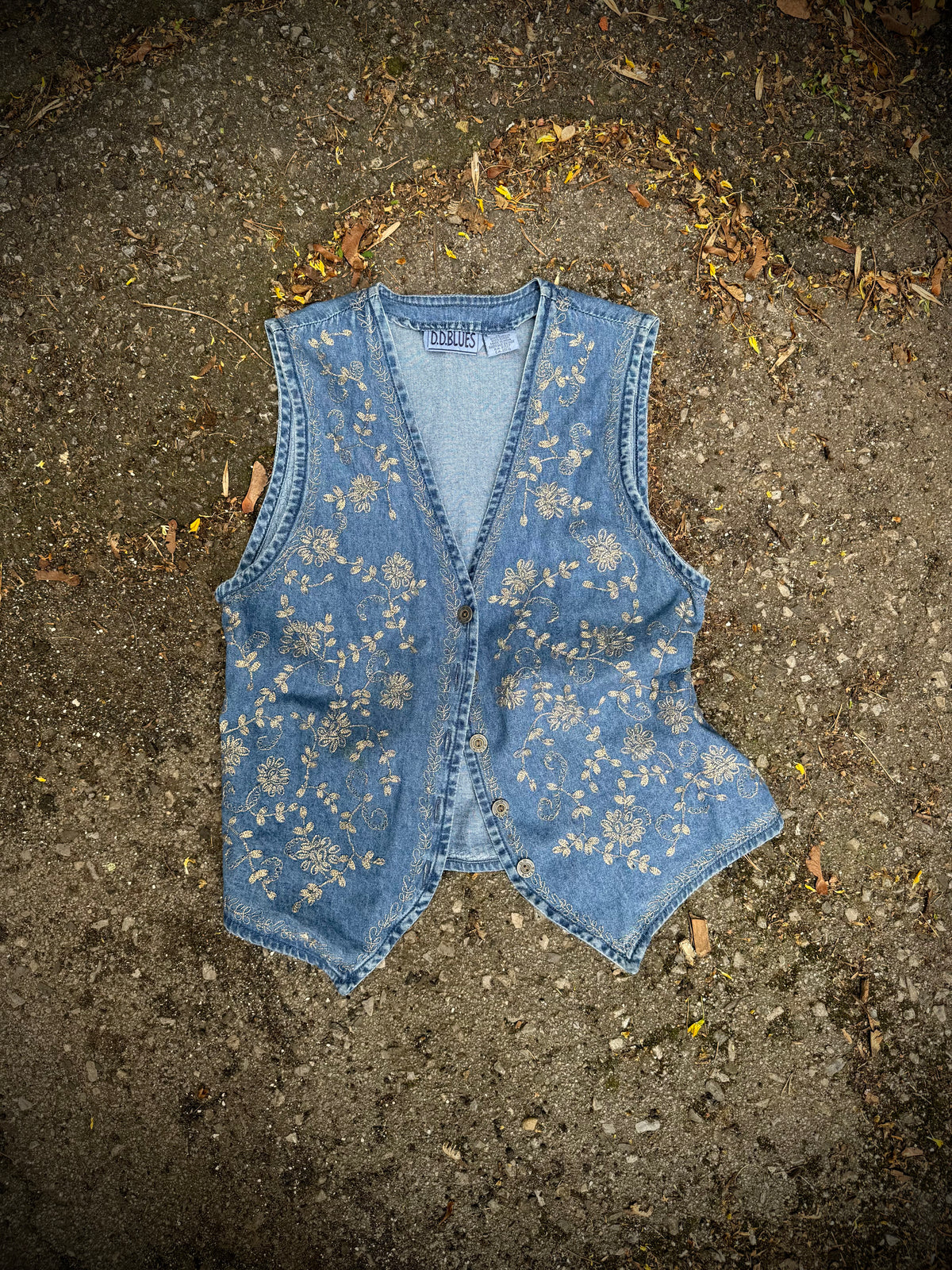 Prairie Rose Denim Vest | Medium