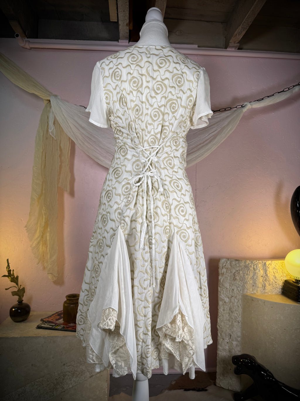 Sunday Mourning Lace Handkerchief Dress | Small-Medium