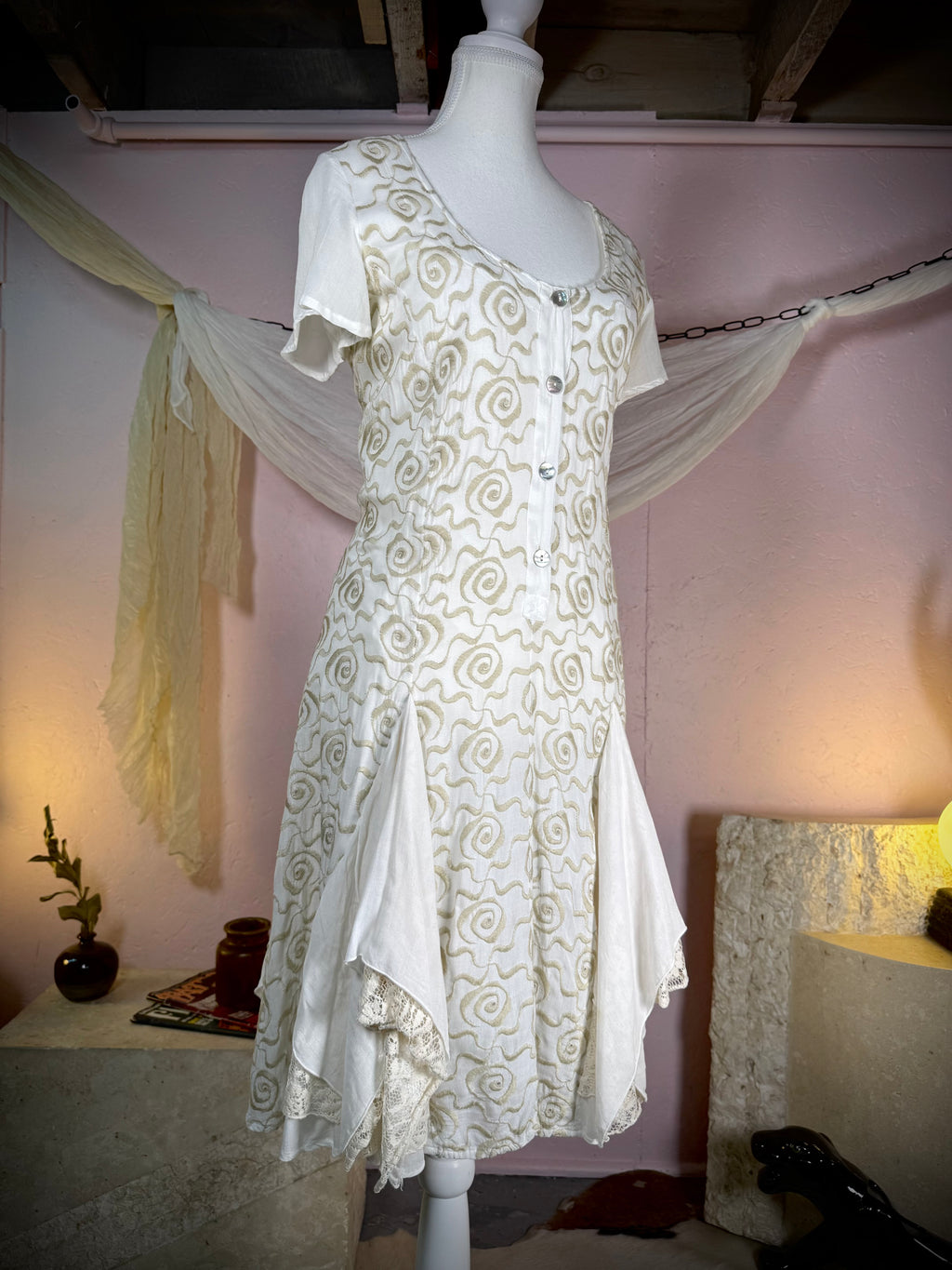 Sunday Mourning Lace Handkerchief Dress | Small-Medium