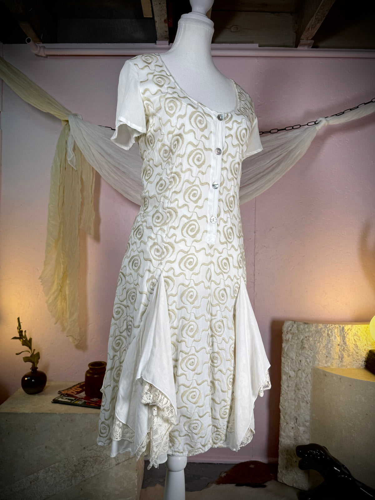 Sunday Mourning Lace Handkerchief Dress | Small-Medium