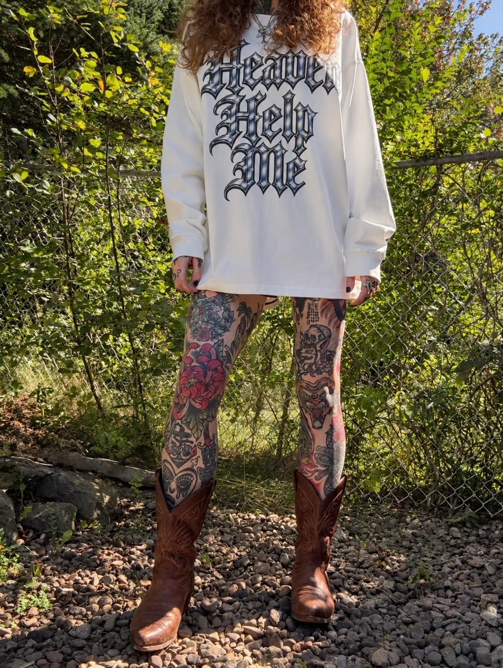 Heaven Help Me Oversized Vintage Long Sleeve