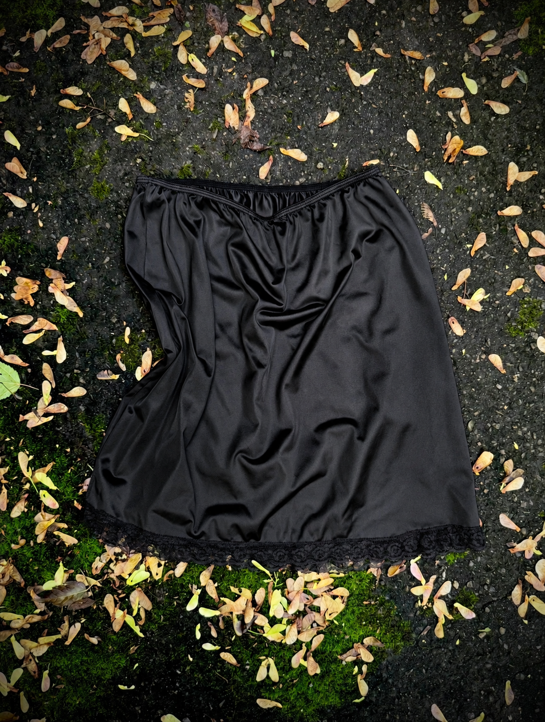 Midnight Mercy Satin Slip Skirt | M